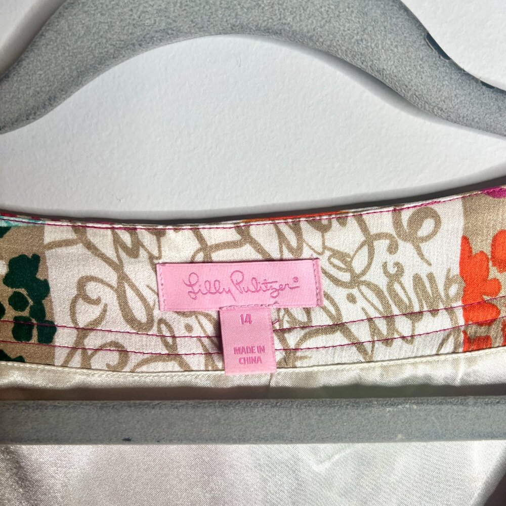 Lilly Pulitzer Multi-Print Patchwork Print 100% S… - image 2